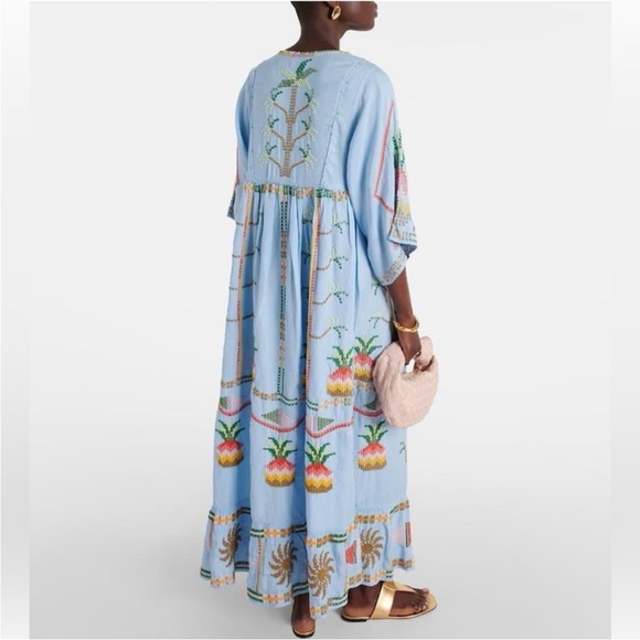 FARM Rio Women’s Embroidered Pineapple linen-blend Maxi Dress, XL, NWT $345 - Picture 10 of 16